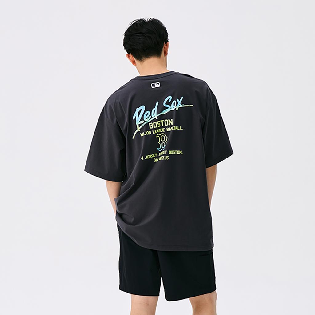 New MLB Boston Red Sox Basic Collection SS25 T Shirt Unisex Charcoal Gray 3ATSB0653-43CGS
