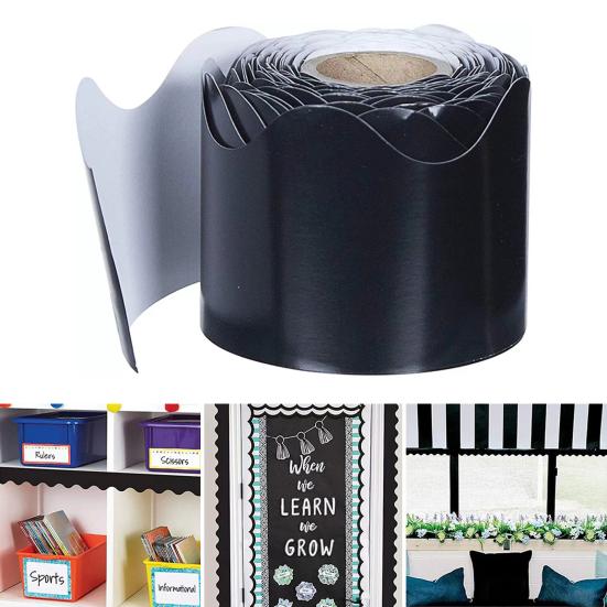 1 рулон доски объявлений, бордюрная отделка, гладкая поверхность, волнистый край, дизайн, бордюры для школьного декора