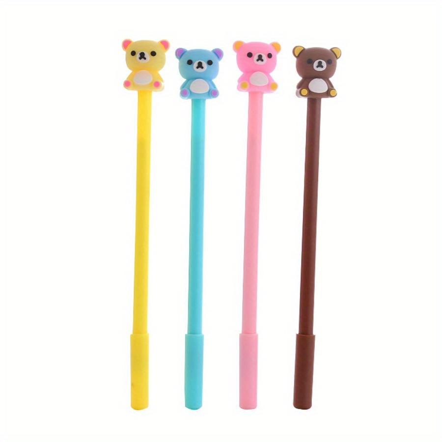 Back To School Season 10pcs 0.5mm Creative Cartoon Bear Gel Pen Cute Exam Black Water Pen Office Supplies Signature Pen