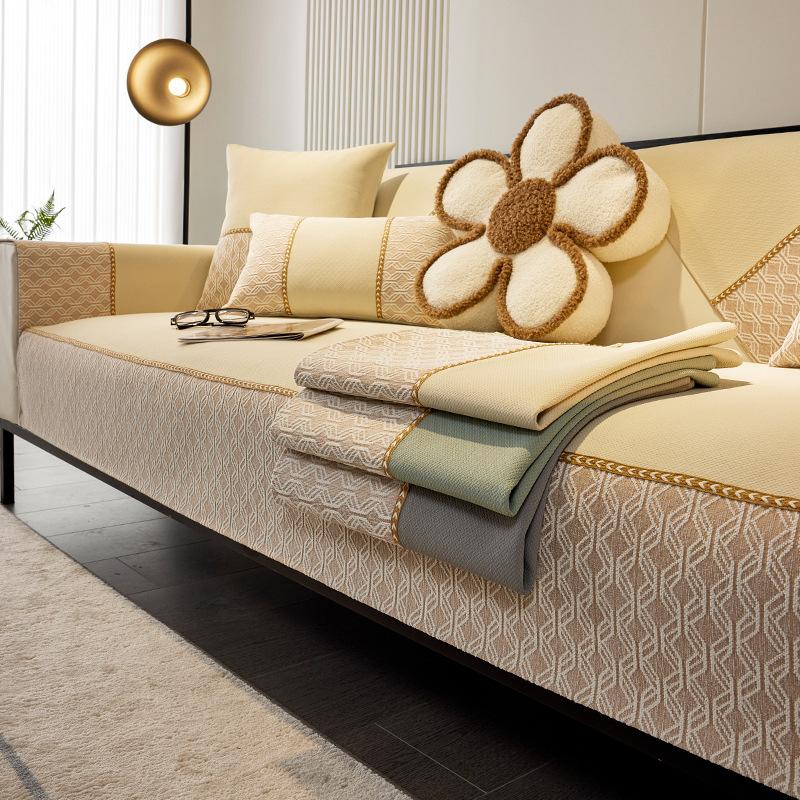Chenille Lattice Splicing Sofa Cover for Living Room Modern Non-slip Sofas Towel Couch Covers L Shaped Corner Sofa Mat Seat Pad