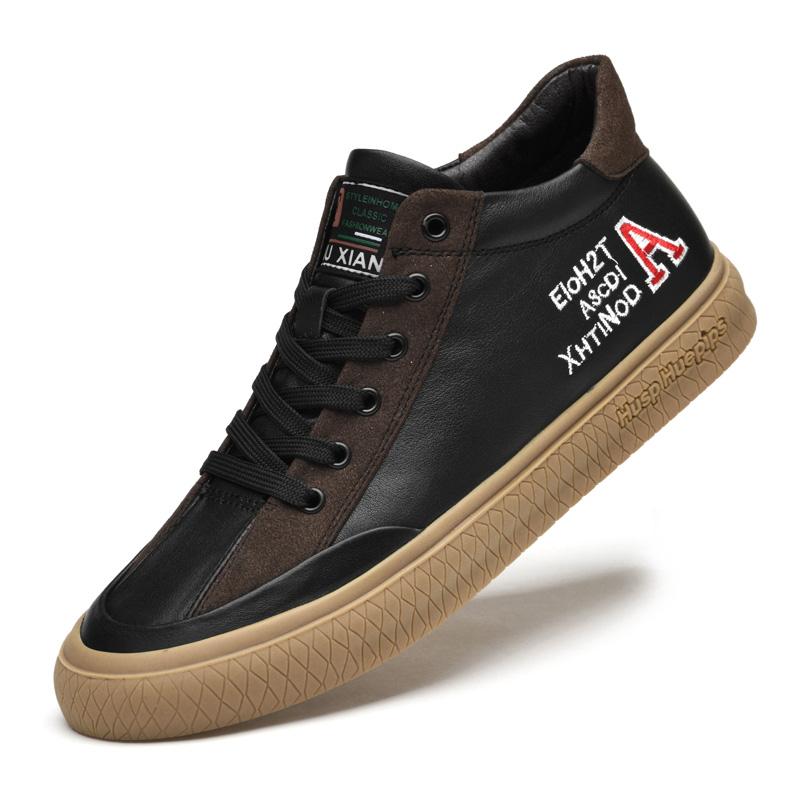 Новое поступление, мужские мотоциклетные ботинки из натуральной кожи 2024 года, модная мужская удобная повседневная обувь, универсальные низкие кроссовки для мужчин