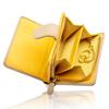 To the In Genuine Leather Bifold Mini Wallet Yet Large with Coin Key Bill Card Gift Greige X Yellow [GRAV] [Soft Touch] (Featured Magazines) Women's
