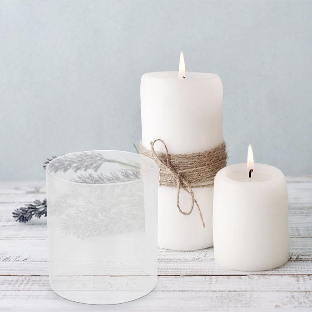 Clear Glass Hurricane Candleholder Replacement Shade Cylinder Sleeve Transparent Chimney Cover for Home Wedding Decor