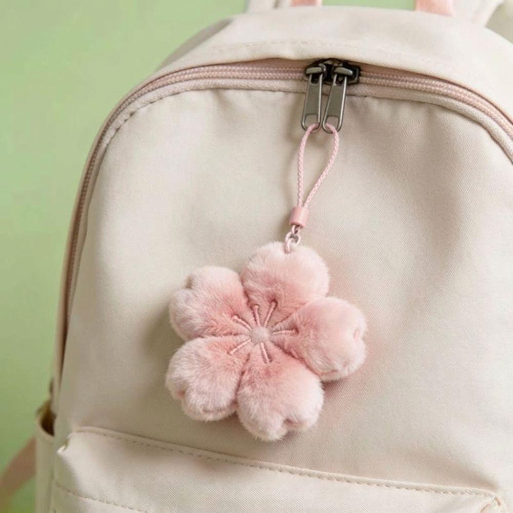 Sakura Series Bag Charm Plush Bag Pendant Fashion Keychain Backpack Decoration