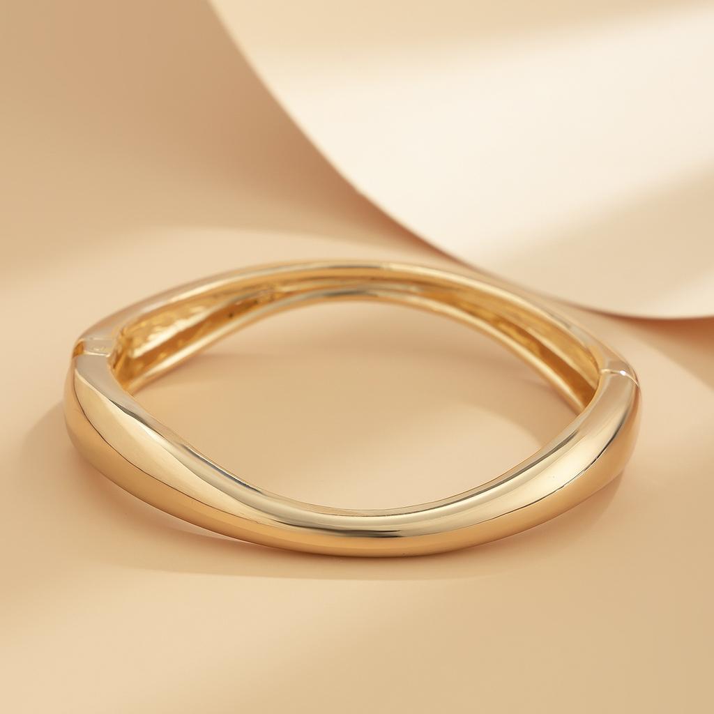 Salircon Hip Hop Exaggerated Wide Cuff Bangle Women Men Vintage Punk Irregular Glossy Gold Color Bracelet Bangles Party Jewelry