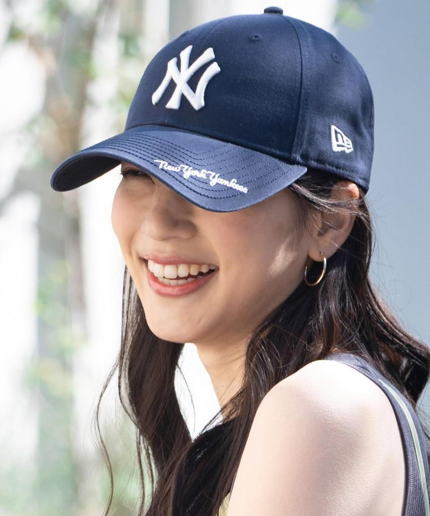 New Era 9FORTY Long Visor MLB ONSPOTZ NY Night Shift FREE New York Cap, Logo, Exclusive, Navy, Size. (Washed Cotton, Yankees)