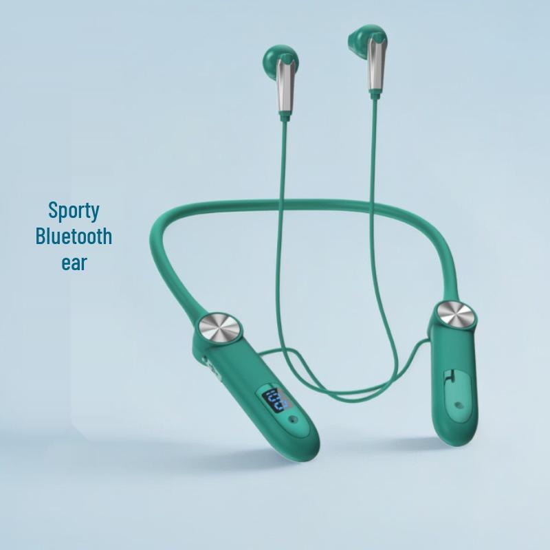 Bluetooth-наушники с шейным ободком, с длительным временем работы в режиме ожидания, двухканальные, спортивный дизайн внутриканального типа и цифровым дисплеем.