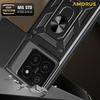 AMORUS Чехол для Xiaomi 14T Pro с подставкой, PC+TPU чехол для телефона со слайдером для защиты объектива камеры