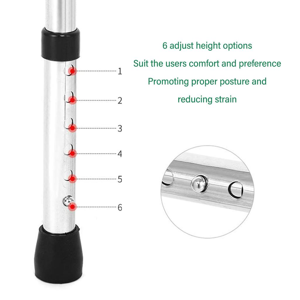 Elderly Folding Walker 6 Height Adjust Stainless Steel Senior Walking Aid with Wheels