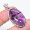 Sage Amethyst Gemstone 925 Sterling Silver Jewelry Pendant 1.89"