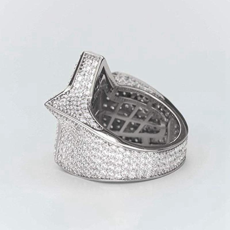 Кольца в стиле хип-хоп с пятью звездами, стразами, цирконами, пентаграммами