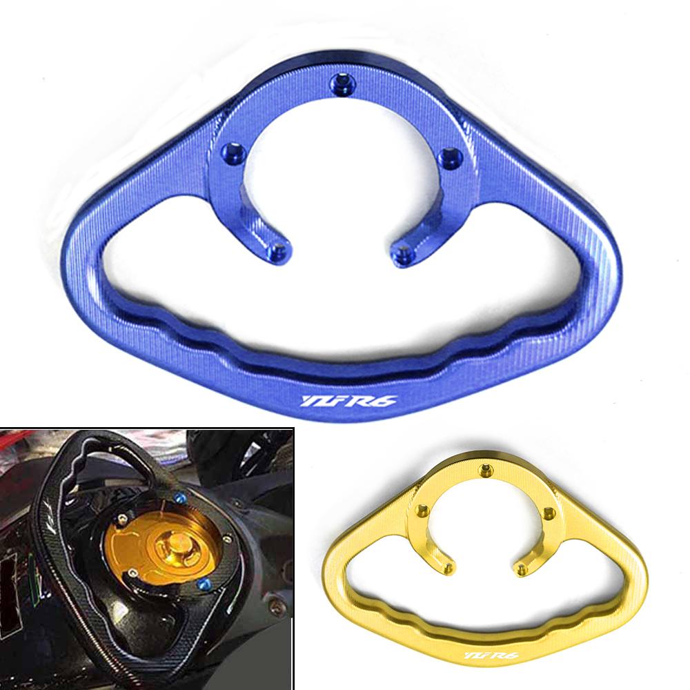 Motorcycle Universal CNC Passenger Handle Grip Hand-Held Gas Fuel Tank Armrest Handgrips For Yamaha YZF-R6 YZF R6 YZFR6 All Year