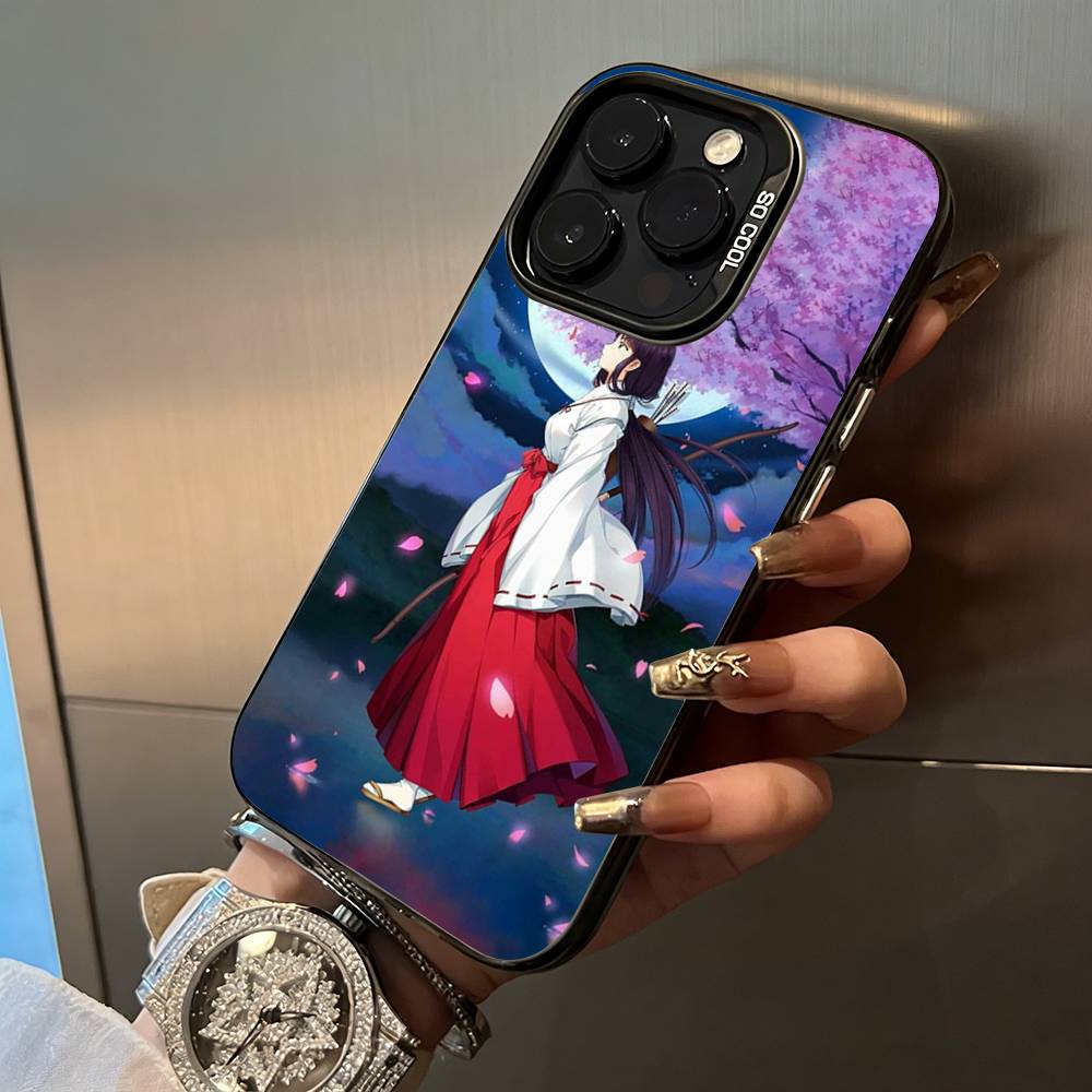 Чехол для телефона L-L-Inuyasha для iPhone 17,16,15,14,13,12,11 Plus Pro Max Цветной Серебряный Чехол для телефона