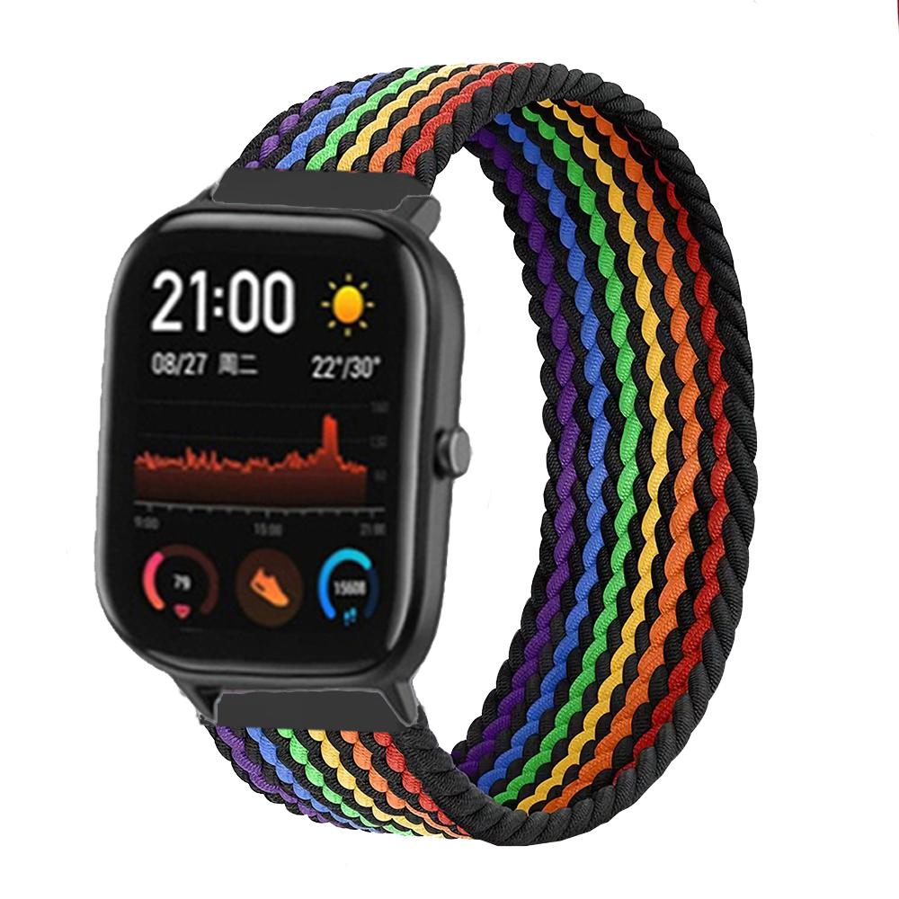 20 мм 22 мм ремешки для часов для Amazfit GTS/4/3/2/2e/GTS2 Mini/GTR 4/3 pro/GTR2/2e/2 Плетеный solo loop Браслет Amazfit bip 6 5 ремешок