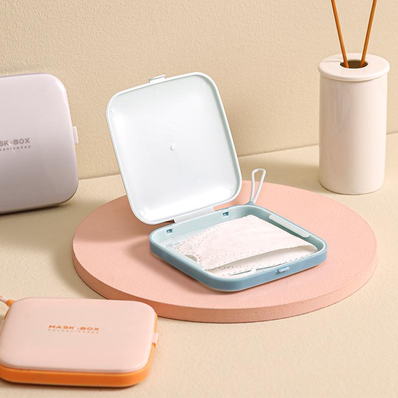 Квадратная коробка для маски, новая креативная портативная коробка для хранения пылезащитной маски, противообрастающая крышка, пластиковый зажим для временного хранения
