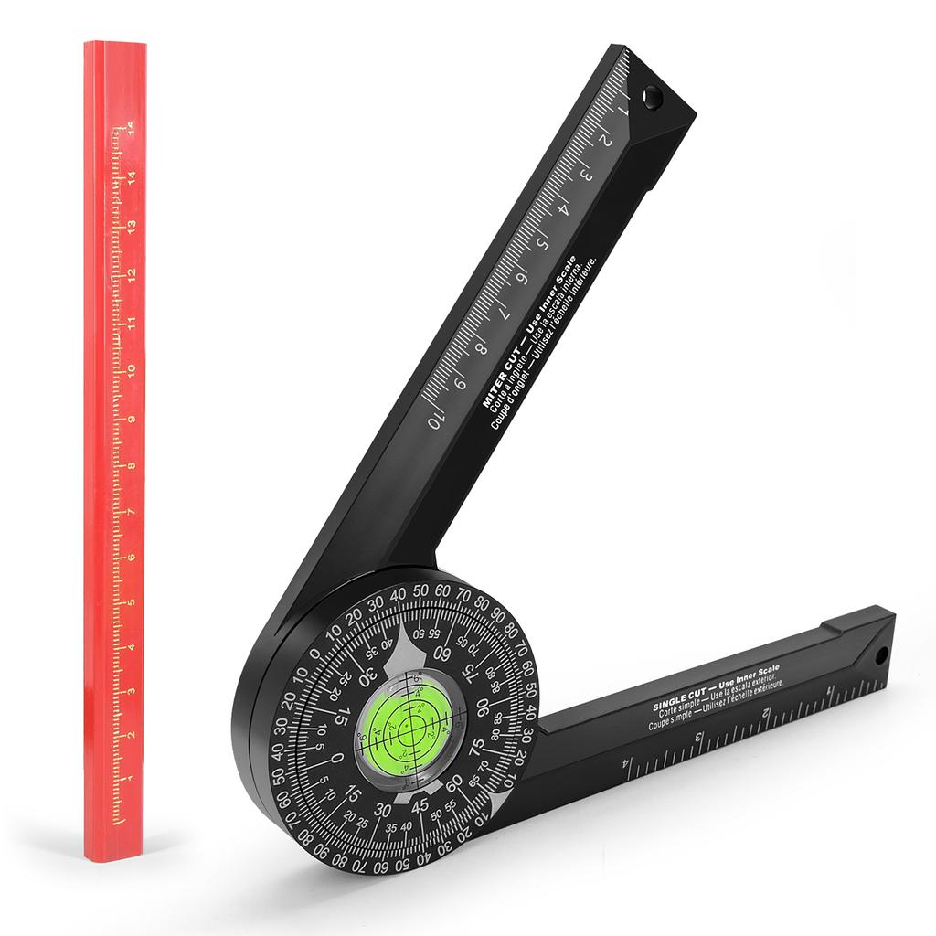 Miter Saw Protractor Woodworking Cutting Positioner Angle Gauge Protractor 360 Degrees Horizontal Angle