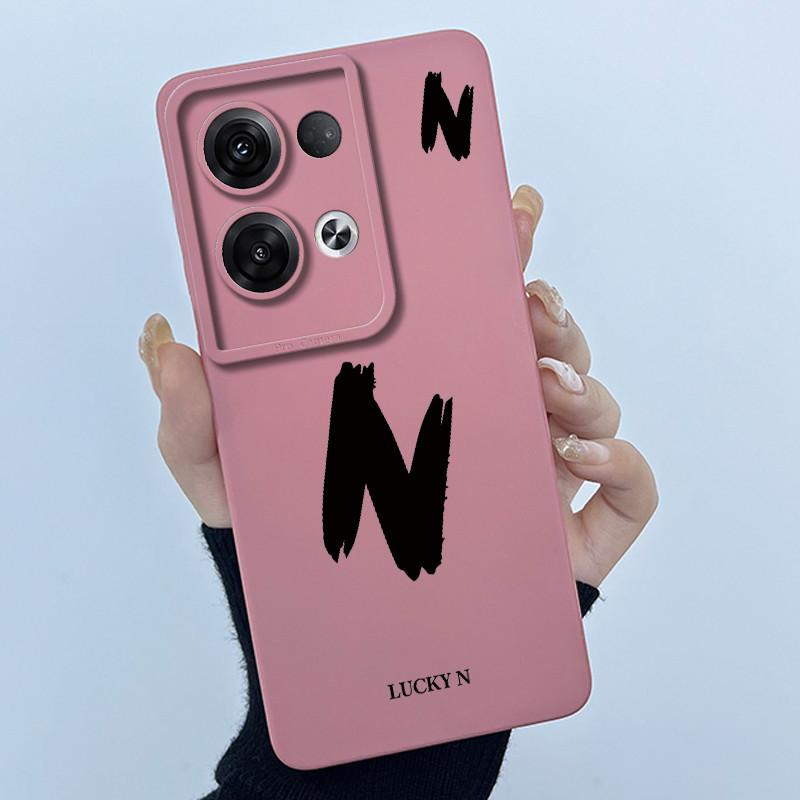 Для OPPO Reno 8 Pro 5G Reno8 Reno8 Pro Plus Ударопрочный Чехол для Телефона Счастливая Первая Буква Чехол Силиконовый Мягкий Матовый Задняя Крышка
