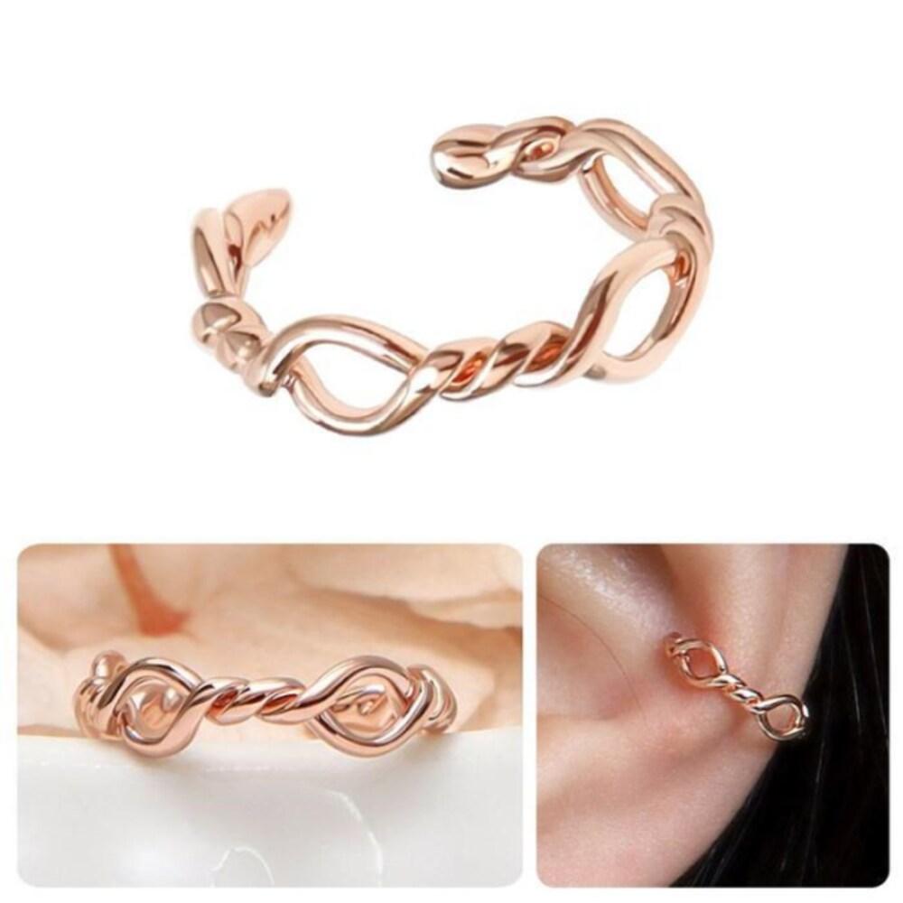Women's Twist Rose Gold Shape 14Kgp Ear Cuff (10705932)