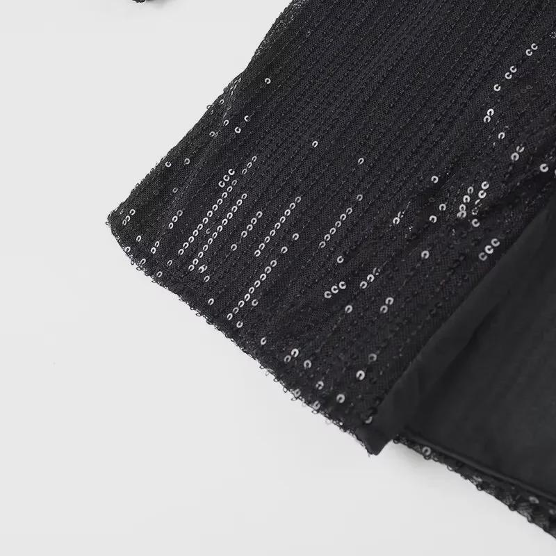 2024 Spring Women's Sequined Blazer & Straight Pants Set