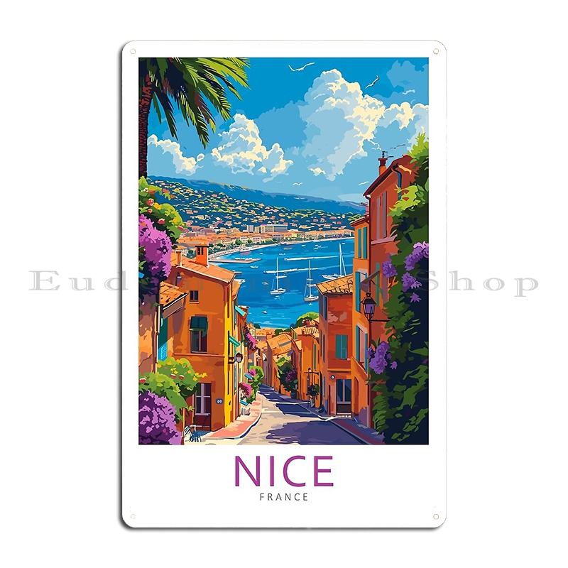 Nordic France Metal Sign Plaques Customize Wall Decor Pub Mural Club St Tropez France Tin Sign Poster