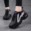 Осенние женские черные водонепроницаемые кожаные повседневные туфли - легкие, на толстой подошве, нескользящие, с мягкой подошвой для папы для путешествий
