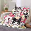 1pc Kuromi and Friends Soft Throw Blanket, Decorative Blanket, Living Room, Travel, Camping, Car Blankets, Beach, Office Naps, Perfect Gift for Birthd