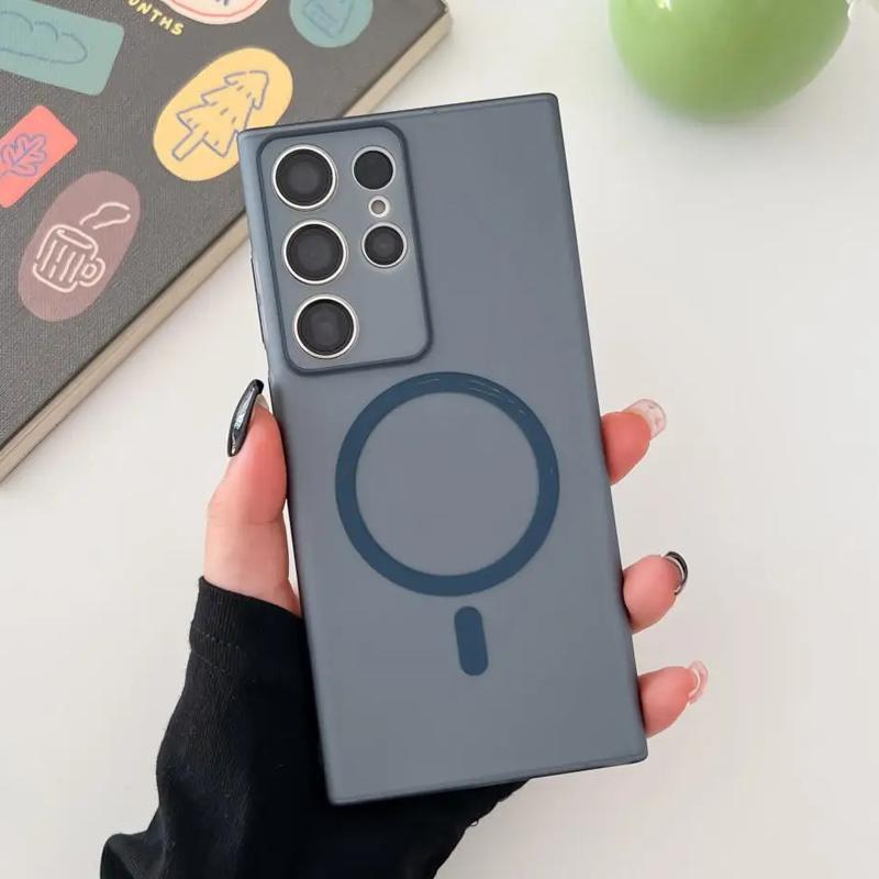 Роскошный матовый полупрозрачный ультратонкий чехол для Samsung Galaxy S25 S24 S23 Ultra S22 Plus Magsafe Magnetic Wireless Charge Clear Phone Cover