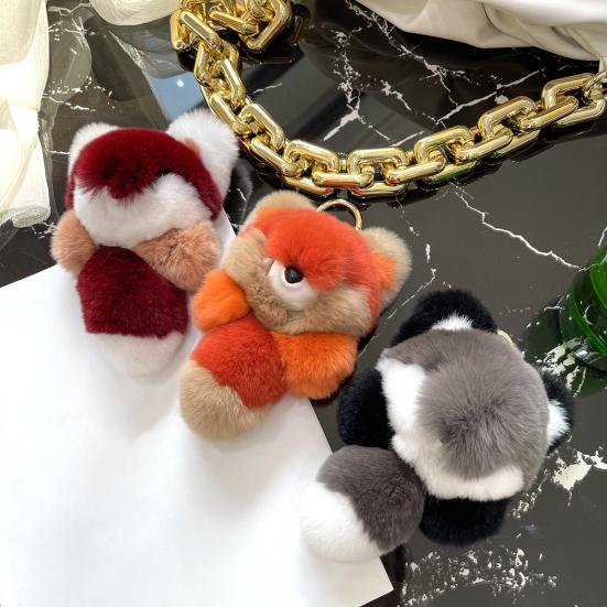 Милая подвеска из плюшевого меха лисы, супер мягкая искусственная кукла, кукла из лисы, плюшевые игрушки, подвесной орнамент, цветной мультяшный фаршированный