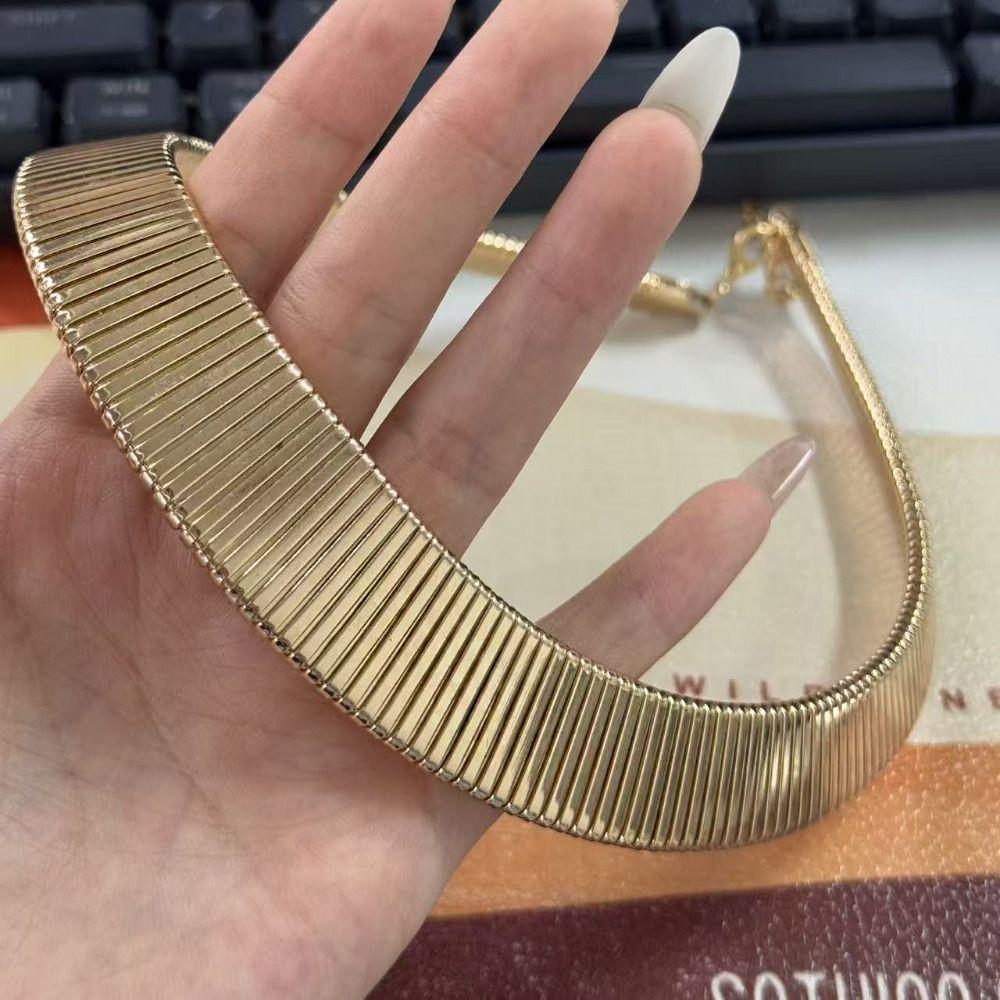 Metal Chain Snake Bone Chain Necklace Gold Exaggerated Collarbone Chain Women