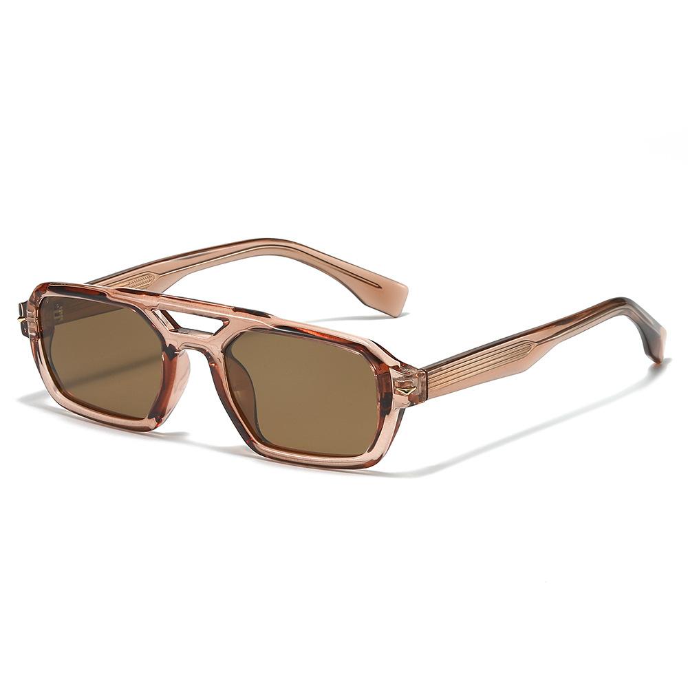 New TR pin plate polarized sunglasses women's fashion small frame double beam retro street sunglasses
