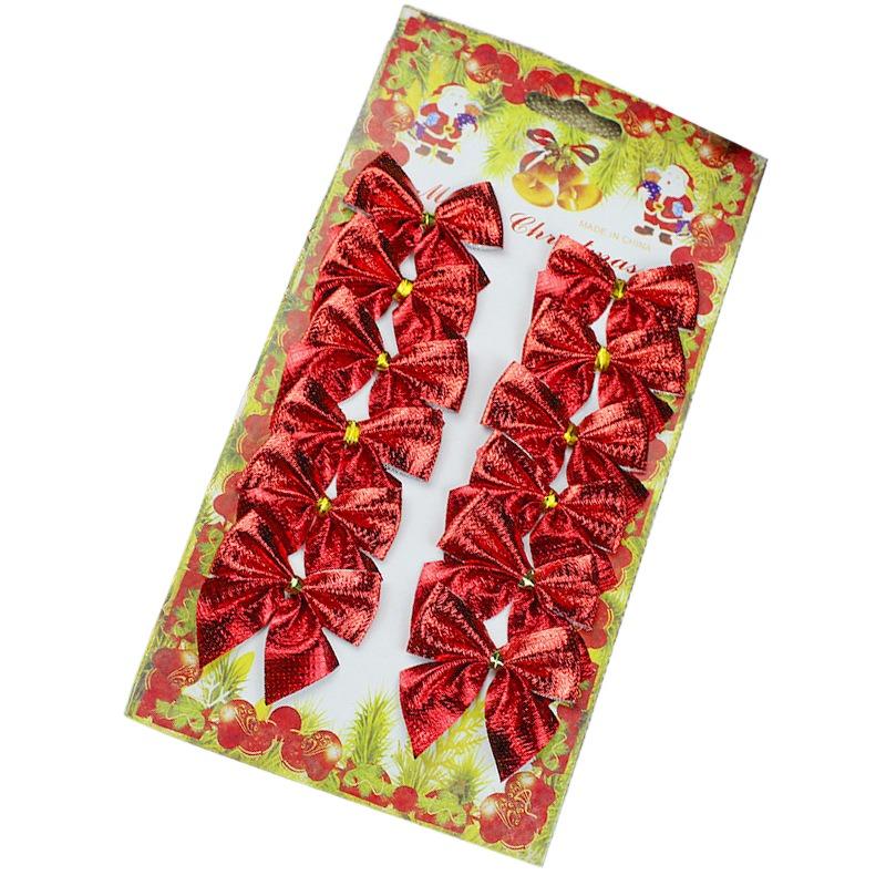 12pcs Bowknot Pendant Xmas Tree Ornaments Mini Christmas Decorations Christmas Bow Home Decoration