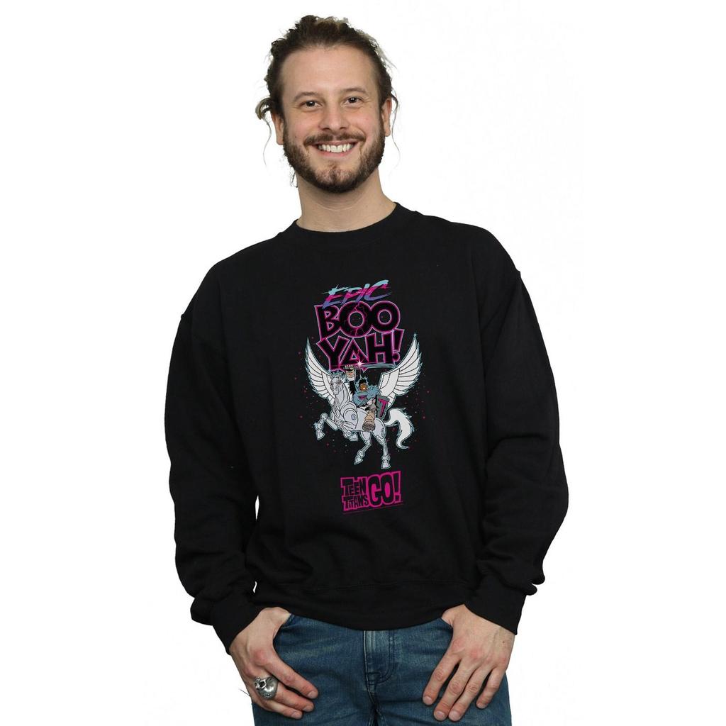 DC Comics Mens Teen Titans Go Epic Boo Yah Sweatshirt