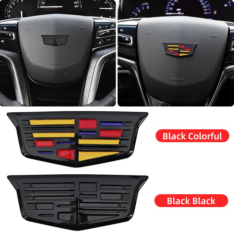 ABS Emblem Car steering wheel center cover badge modification accessory sticker For Cadillac CT4 CT5 CT6 XT4 XT5 XT6 ATS XTS