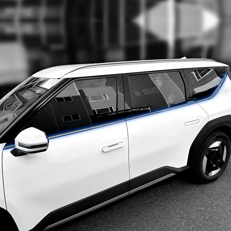 Для Kia EV9 6 шт. ABS Черные полоски на раму окон двери Накладки на кузов Левый/Правый руль
