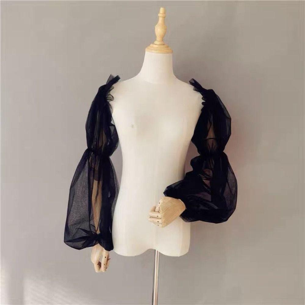 1 пара тонких рукавов-фонариков, дышащие сетчатые рукава, свадебные нарукавники для женщин