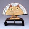 Мультяшный кот складной веер в японском стиле деревянный ручной веер
