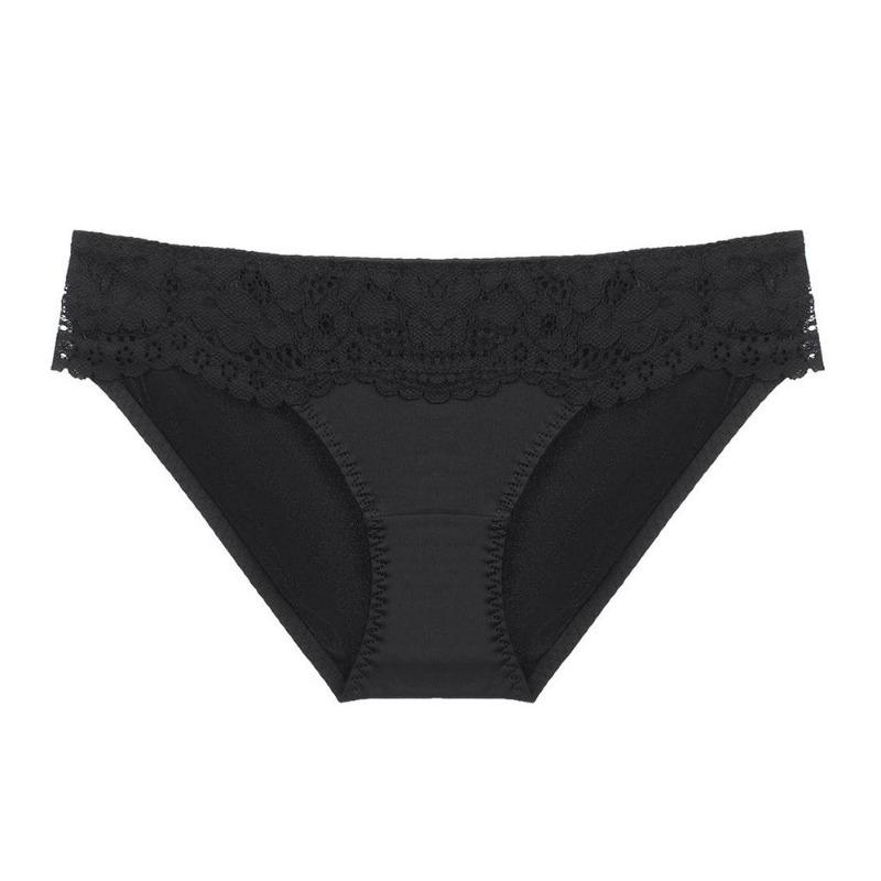 Women Sexy French Ultra Thin Flower Embroidered Lace Low Waist Butt Lifting Panties