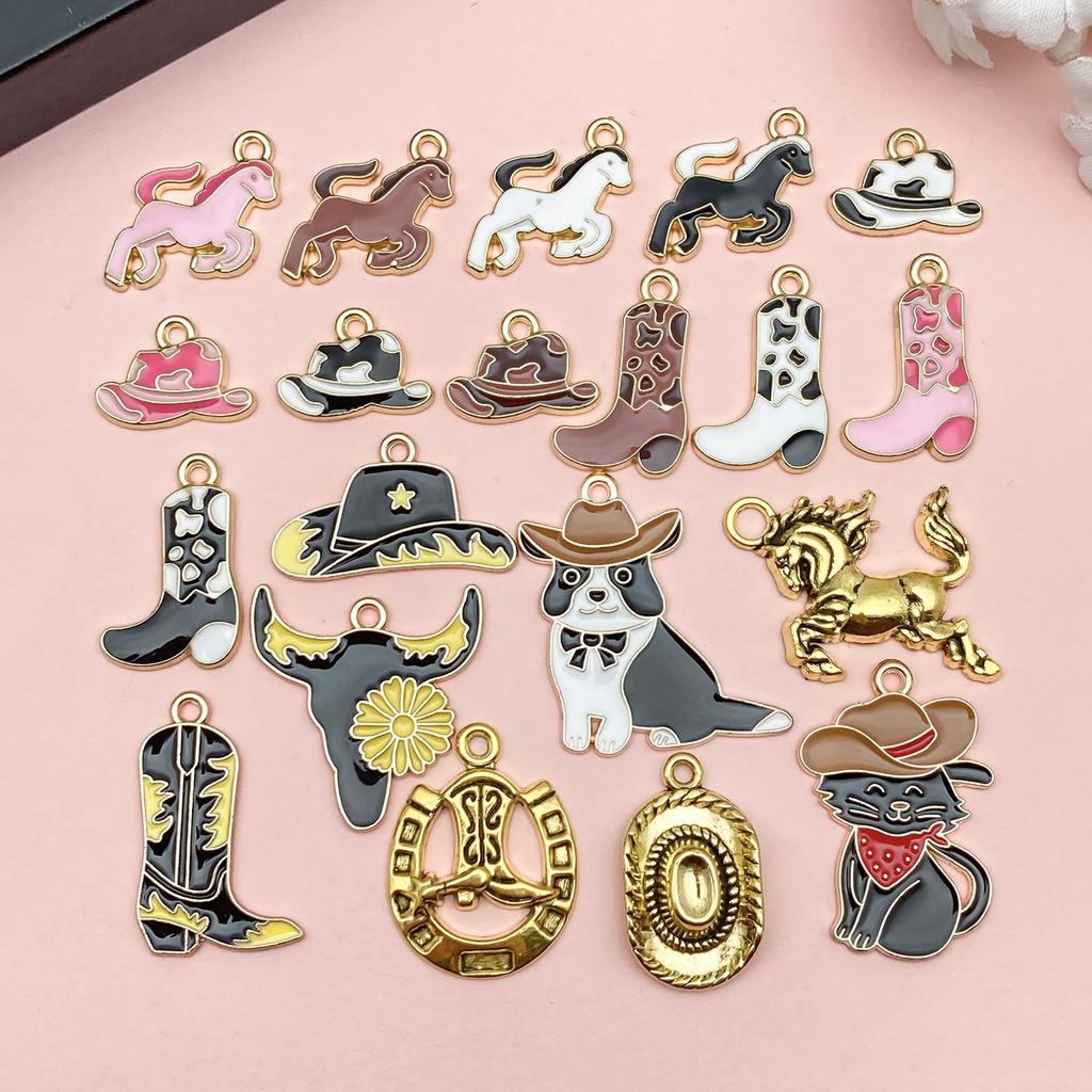 Западная ковбойская шляпа, сапоги, брелок с подвеской в виде лошади