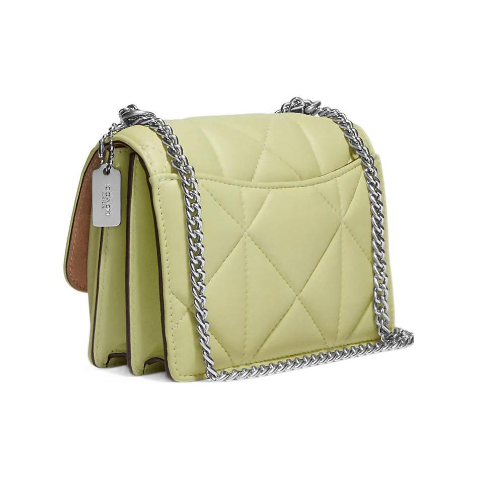 New COACH Klare Leather Chain Bag, Shoulder Bag, Crossbody Bag Mini Women's Grass Green CJ526-SVM97