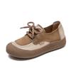 Spring Autumn Genuine Leather Retro Lace Up Single Shoe Women's Cowhide Soft Soled Women's Shoes