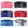 European and American Printed Sports Headband Elastic Knot Cross Headband Yoga Headscarf Paisley Headwear Hairband Hair Accessory