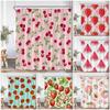 Summer Pink Fruit Shower Curtain Strawberry Cherry Peach Watermelon Shower Curtain Girl Woman Polyester Bathtub Decoration
