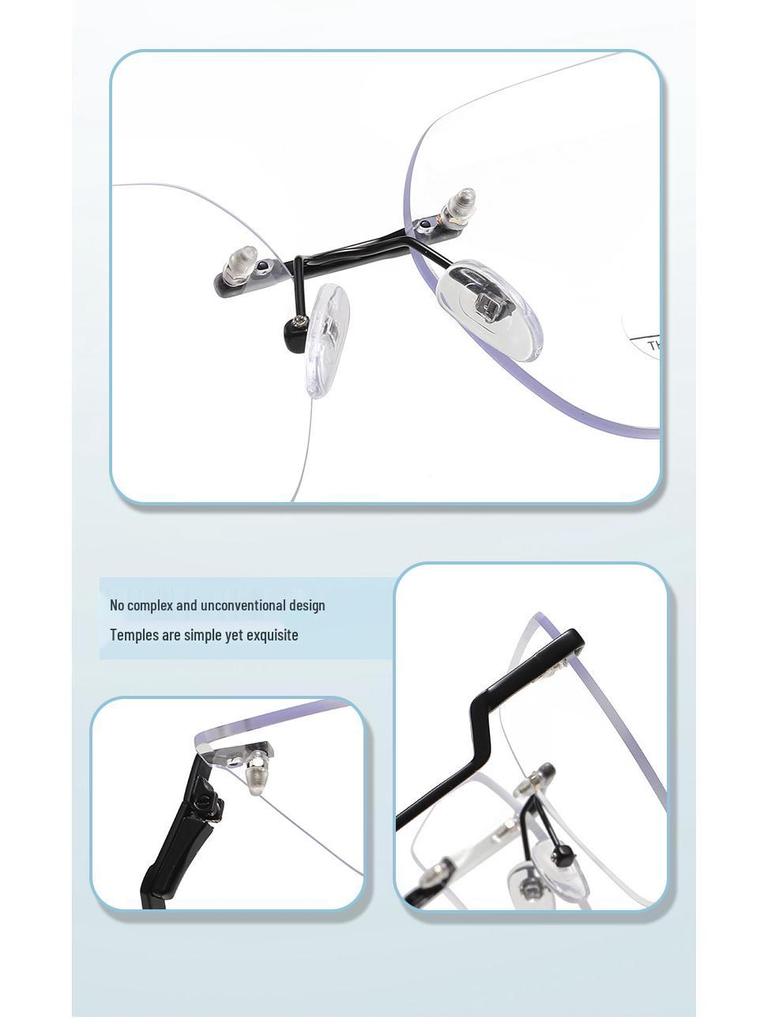 Женские очки премиум-класса с золотой безободковой оправой: Макияж без макияжа, Креативное украшение, Интернет-стиль