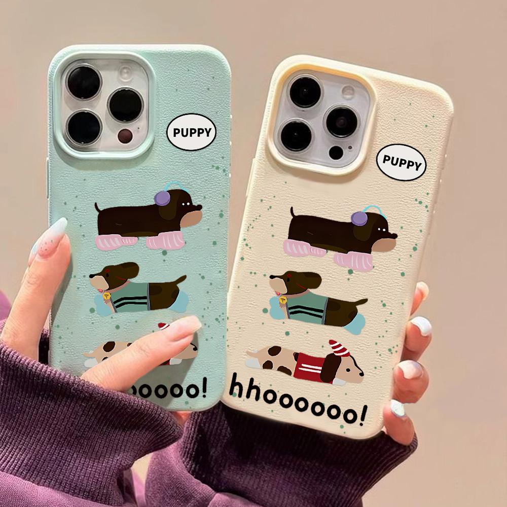 Чехол для телефона iPhone 11 13 XR XS Max, чехол для iPhone 12 14 15 16 Pro Max 12 Pro 15 Plus, кожаный, окрашенный, водонепроницаемый, устойчивый к падениям и износу, мультяшный