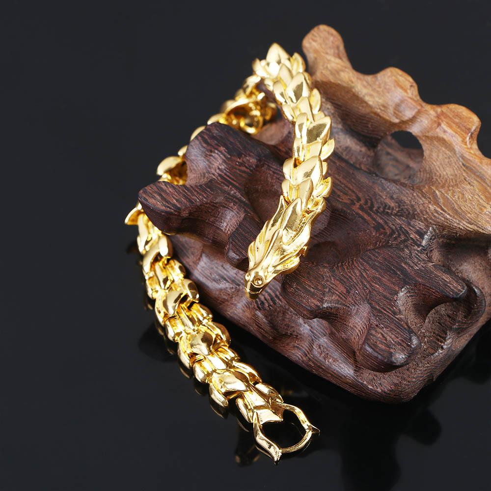 Silver Retro Dragon Men's Accessories Teenager jewelry Gold Dragon Bracelet Chain Bracelet