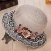 Hat Female Autumn Elegant Retro Linen Hat Fashionable Lace Lace Autumn and Winter Flowers Classic Cap
