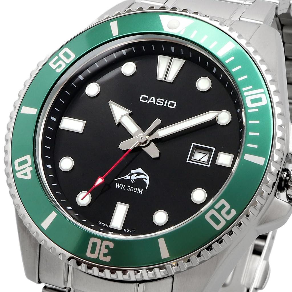 Casio Standard Analog Sports 20 ATM Water Resistant Watch Green Bezel Metal Band Overseas Model [Casio] MDV-106DD-1A3V Men's [Item]