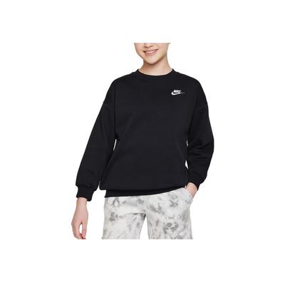 Nike Спортивная клубная флисовая вышитая свободная толстовка для детей, топы, черный цвет FD2923-010