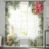 Рождественская ветка пуансеттии, шифоновые прозрачные шторы для гостиной, спальни, декор, кухонное окно, вуаль, тюлевая занавеска