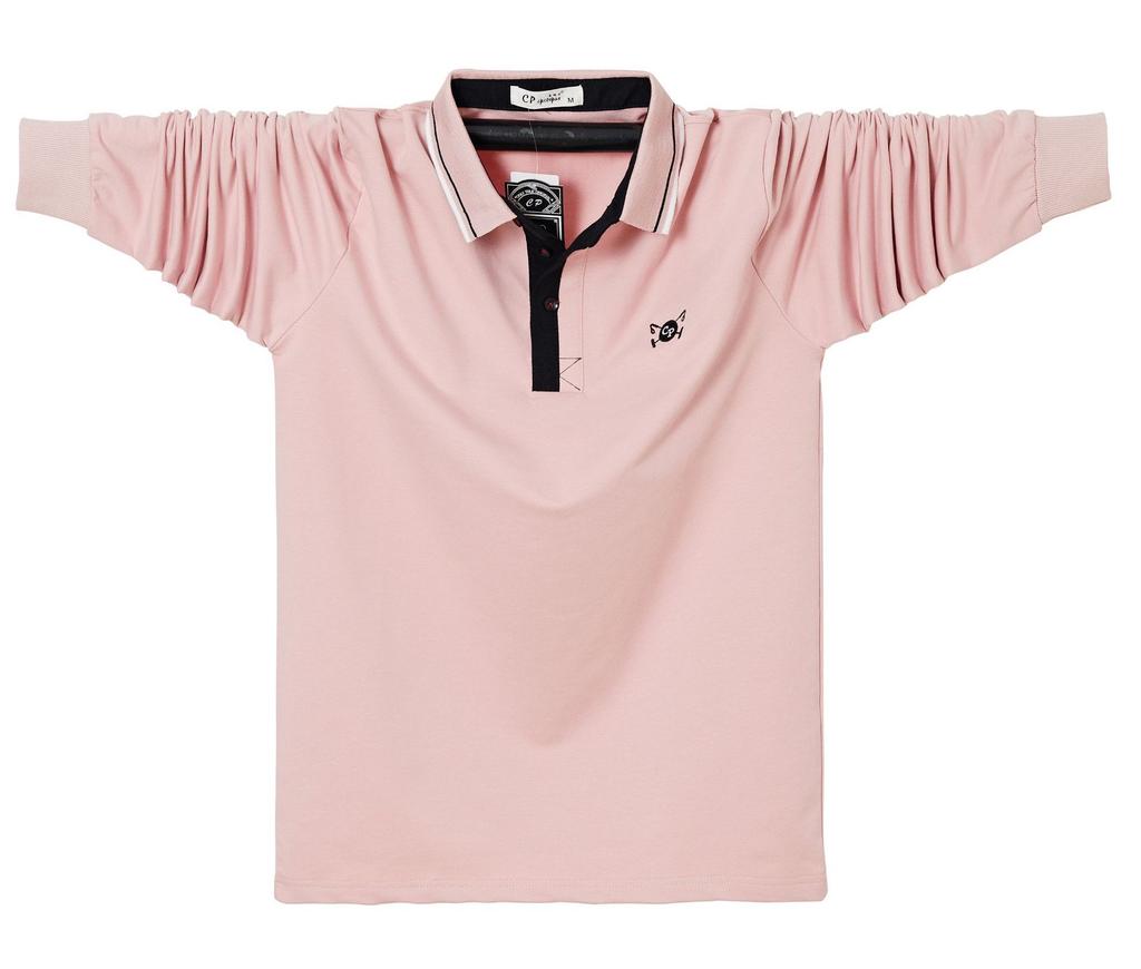 New Men's Business Moisture Wicking Casual-Long Sleeve Lapel T Shirt Lightweight Soft High Quality Fabric Anti-z Wrinkle Breathable Cotton Polo Shirt